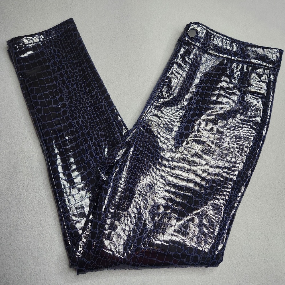 Jenniferle Pants Women's XL 32x30 Black Blue Croc Reptile Kylie Jenner Celebrity - Picture 2 of 15